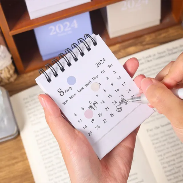 Standing Flip Calendar Mini Desk Calendar 2024 Calendar  Planning