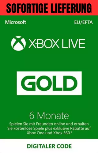 Xbox Live Gold 6 Monate - Xbox Live Digitaler Code - Sofortige Lieferung -Global
