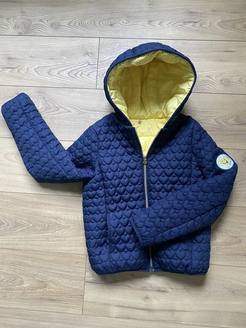 IKKS DOUDOUNE REVERSIBLE CAPUCHE BLEU/JAUNE BLOUSON MANTEAU FILLE 12 ans