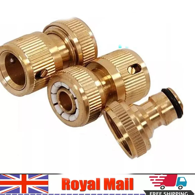3X UNIVERSAL HOSE Pipe Tap Brass Connector Adaptor Fitting Garden