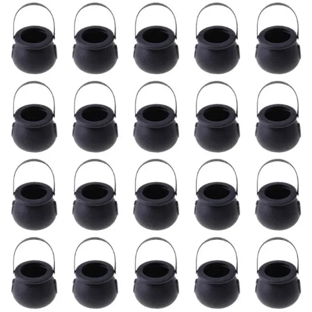 20 Pcs  Candy Kettles Witch Skeleton Cauldron Holder Pot with Handle for HalY9Z2