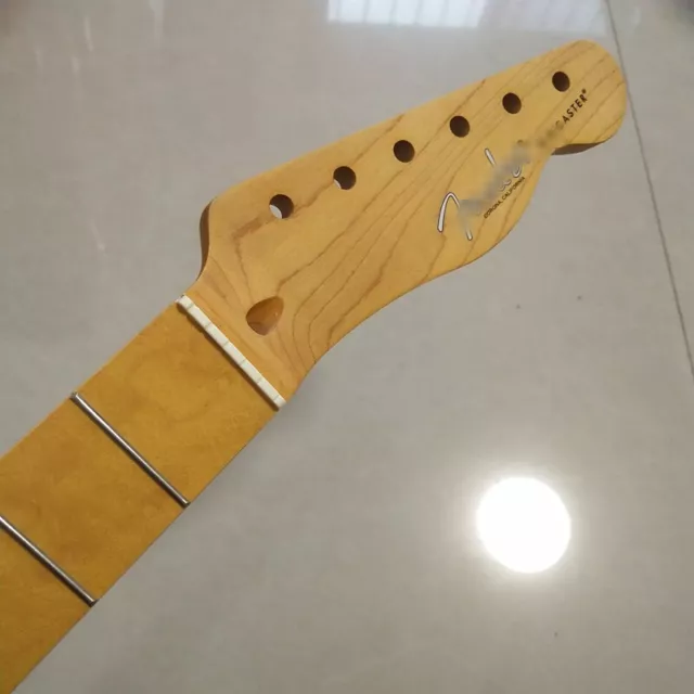 Vintage Yellow TELE style Electric guitar Neck parts 22 fret 25.5" Maple matte