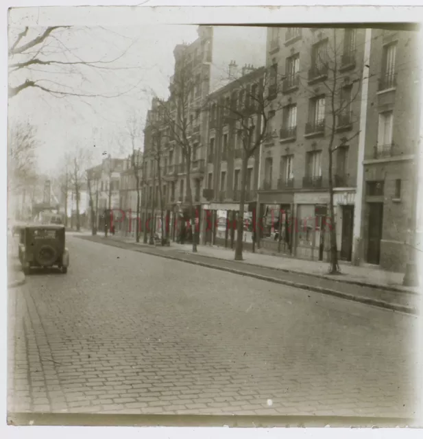 Ville à identifier c1930 Photo Stereo Plaque de verre VRn Vintage  