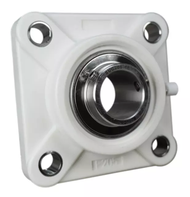 Four Bolt Square Flanged Unit, Stainless Steel Housing, Set Screw, SUCF Type On
