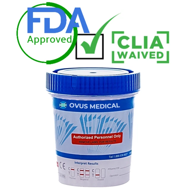Prueba de drogas de 12 paneles con TCA (paquete/25 tazas) envío el mismo día M-F ovus médico