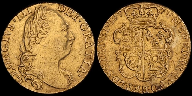 GREAT BRITAIN 1774 George III gold Shield Guinea 4th head. S-3728.