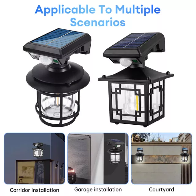 Solar Wall Lights Pathway Lantern Motion Sensor LED Bulb Outdoor Lamp Waterproof