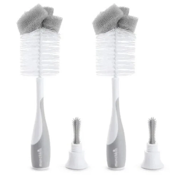 Munchkin Grey Sponge Bottle Brush, 2 Pack