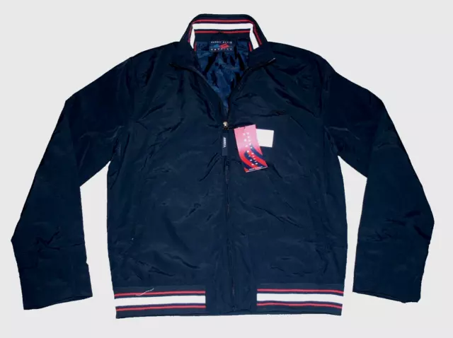 PERRY ELLIS mens jacket NAVY BOMBER JACKET RAIN BREAKER ZIP UP XL 46 NWT $99 2