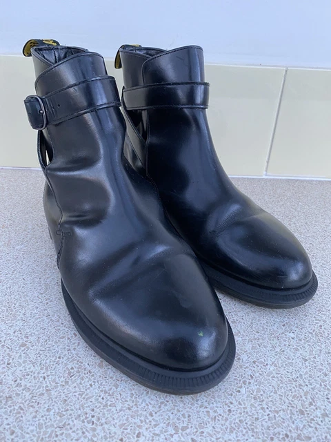 DR MARTENS TERESA Black leather ankle boots UK 6 Chelsea Jodhpur Buckle Womens 65.00 PicClick UK