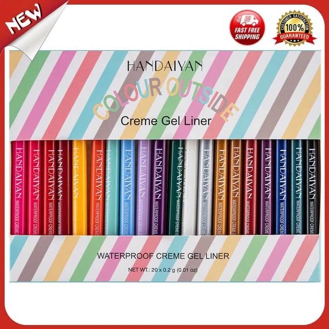 es 20pcs Colorful Eyeliner Gel Quick Dry Long Lasting Eyes Makeup Waterproof Set