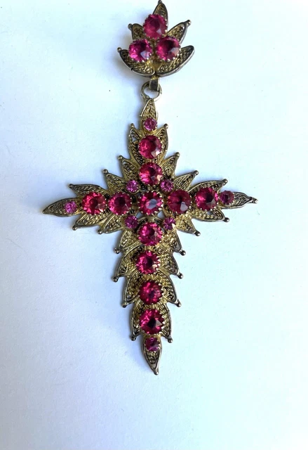 Pendentif Croix-Crucifix en Nacre et Argent années 1900-1910 - Ancien, Vintage - Montres & Bijoux