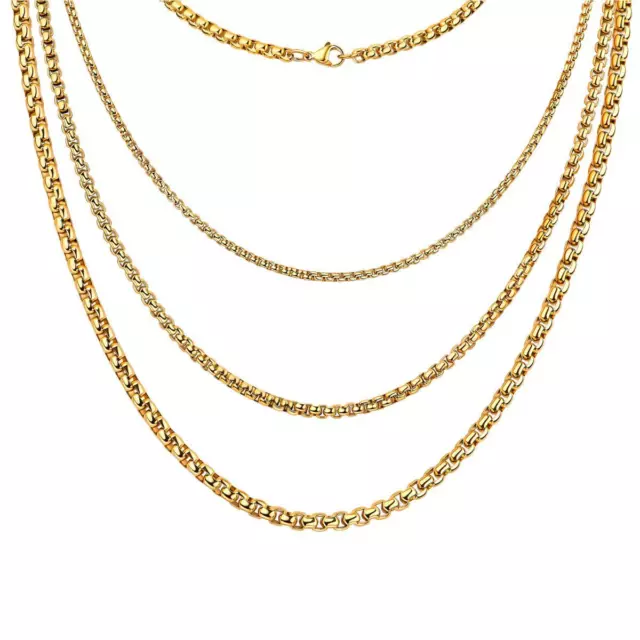 Kette Gold Venezianerkette 750 Gold 18K vergoldet Damen Herren WASSERFEST K3346D