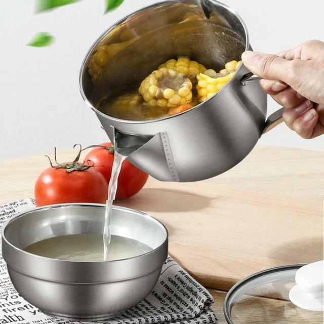 Vaso filtro grasso su grassa multiuso acciaio inox ciotola cucina fino a H7
