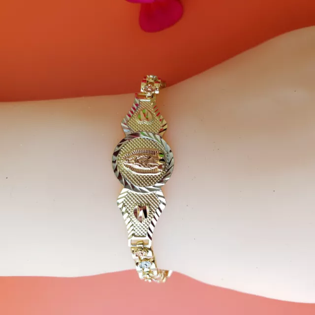 Our Lady Guadalupe Gold Plated Bracelet Pulsera Virgen De Guadalupe Oro Laminado 3