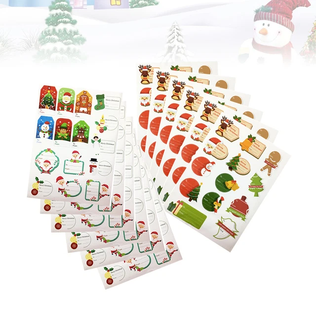 12pcs Aufkleber Santa Geschenk Etiketten Weihnachten Präsentieren Label