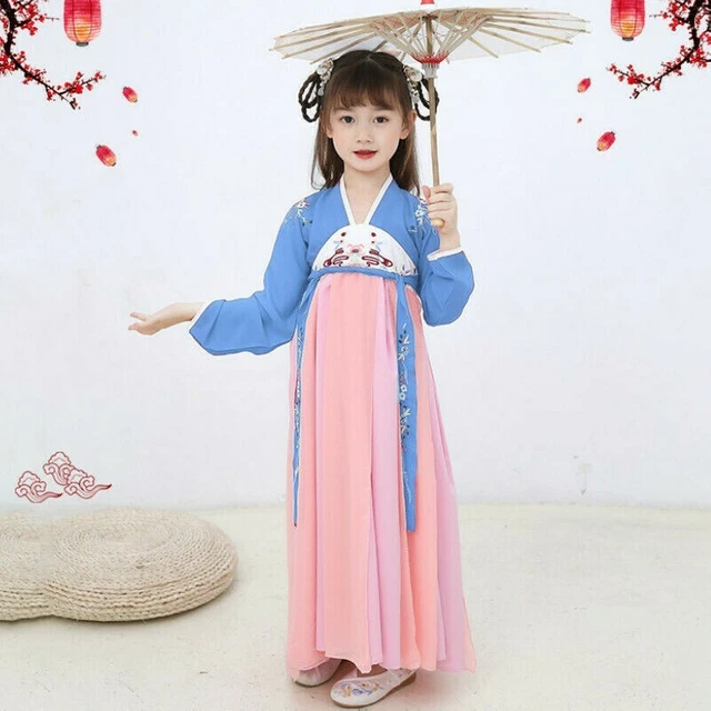 Rétro Bambine Hanfu Costume Ttang Cinese Costume Ricamo Cosplay