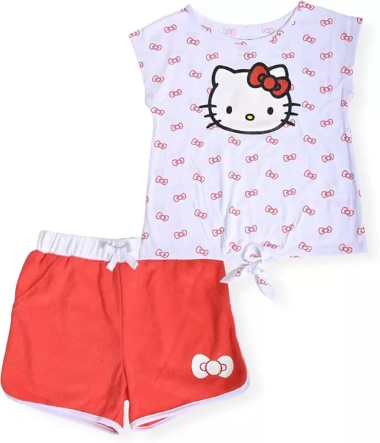 Hello Kitty Girls 2-Piece Fashion Tee and Short Set Size 3T 4T 5/6 6X 7 8/10 12