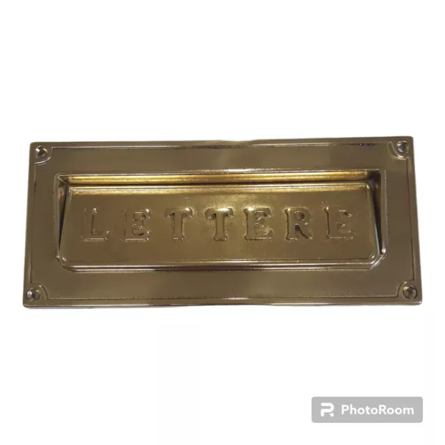 Cassetta Postale Buca Per Lettere In Ottone Lucido 30X13 Cm