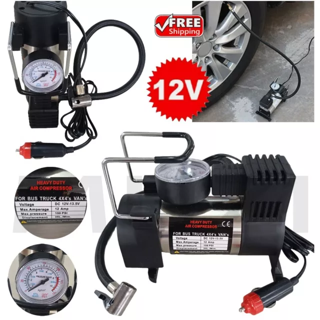 Heavy Duty 12V Electric Car Tyre Inflator 150PSI Portable Air Compressor Pump