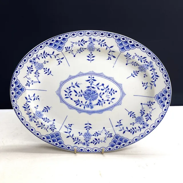 Vintage Saxon English Blue & White Porcelain Platter Plate 30cm