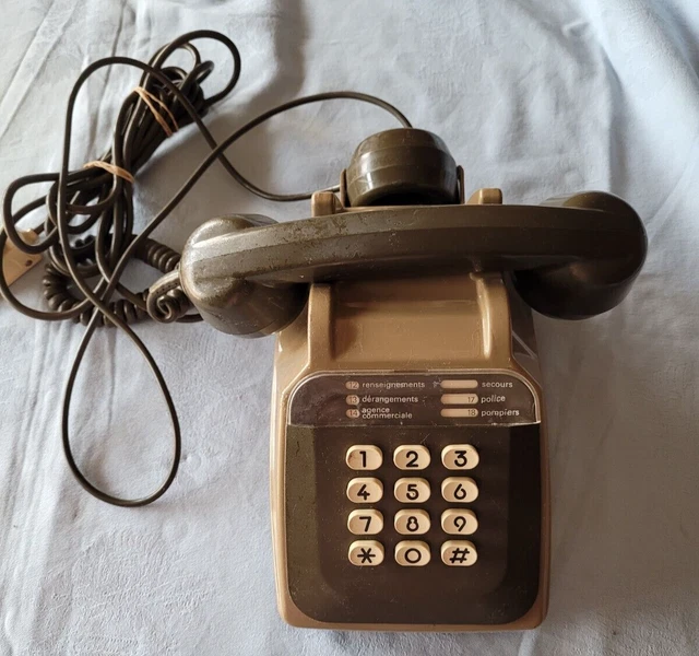 Téléphone Vintage Socotel S63 / Matra – Poste PTT Gris – Fabriqué En France