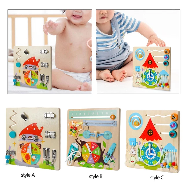 WOODEN ACTIVITY BOARD, Montessori Educational Handson Ability Basic