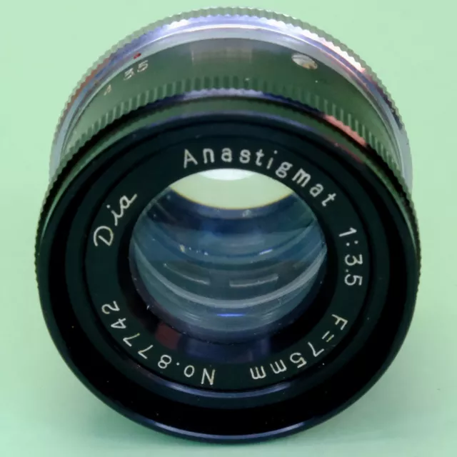 Dia Anastigmat 1:3.5 F=75mm Enlarger Lens Slight Haze, Works Lomo