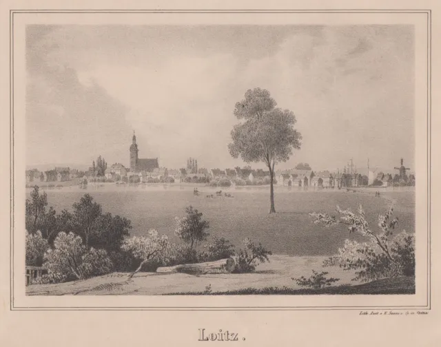 Loitz Vorp. Original Litografía Sanne 1844