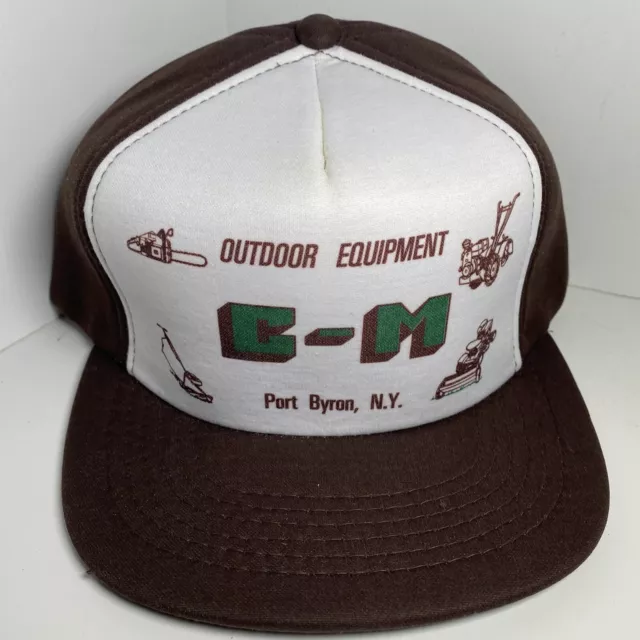 Vintage C-M Outdoor Equipment Port Byron NY Hat Trucker Snapback Cap Young An