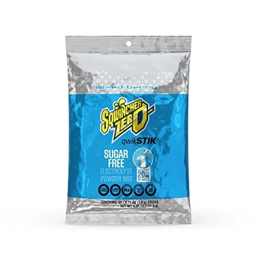 Sqwincher Zero Qwik Stik Sugar Free Mixed Berry .11 0z Pack of 50												...