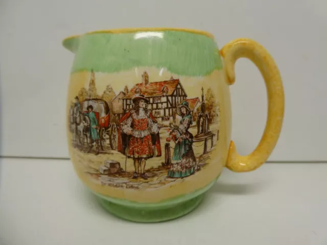 Vintage L & Sons Hanley England Pottery Picture Jug Ye Olden Days J Matania