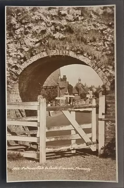 Eastbourne Postcard C1925 Real Photo Pevensey From Castle Entrance Gate Sussex
