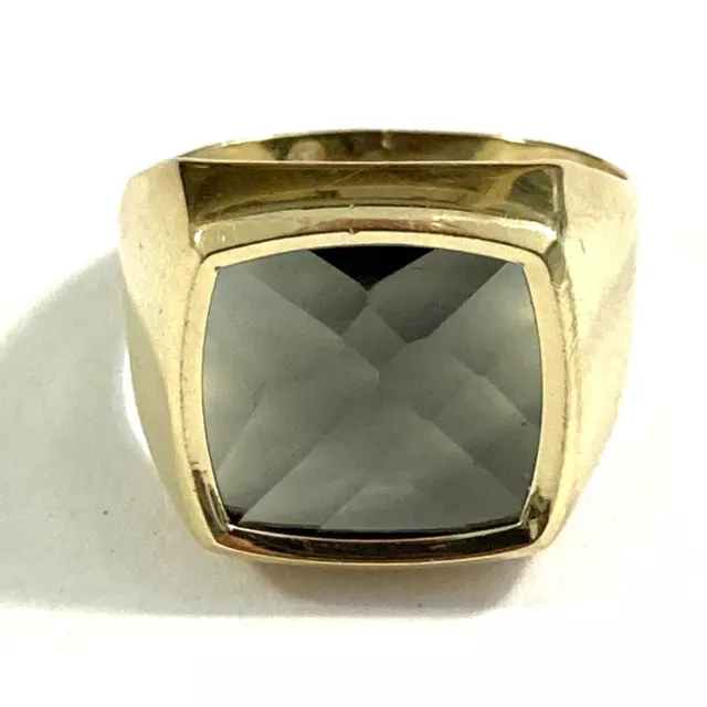 Herrenring mit grünem Spinell 585er Gelbgold 14 Karat GG Ring Siegelring Gr. 57