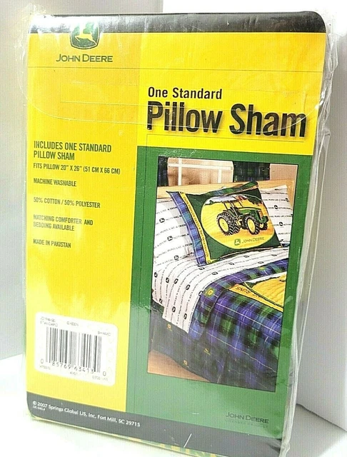 New John Deere Tractor Pillow Sham Standard Size NOTHING RUNS LIKE A DEERE