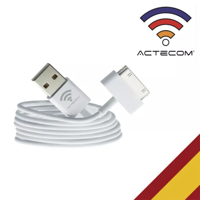 Actecom® Cable Usb Cargador Y Datos Para Iphone 4 4S 3G 3Gs  Ipad 3-2 Ipod Nano