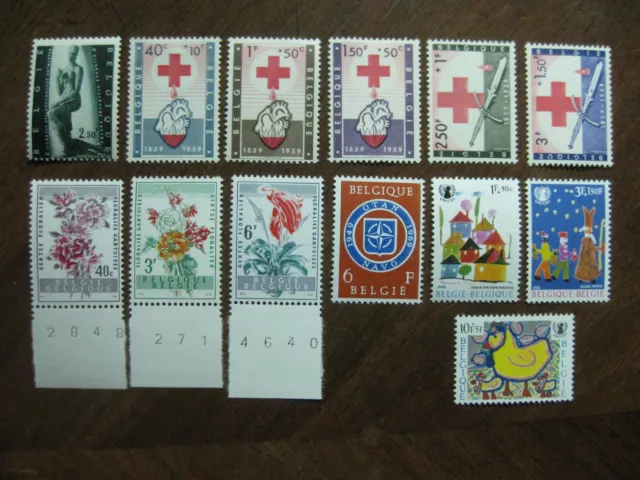 Belgien Mi.-Nr. 1069, 1149-53 ungebr. sowie 1179-81, 1549, 1551-52, 1554 postfr.