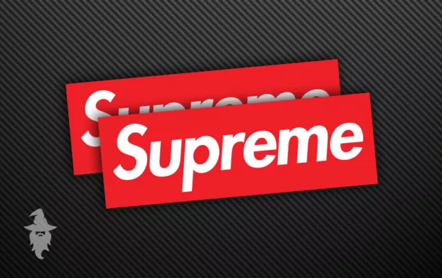 Supreme red bogo clearance sticker