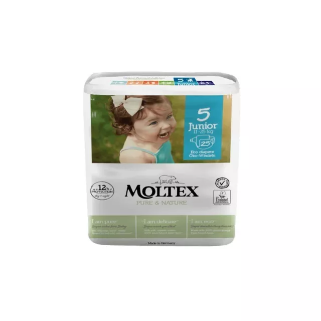 Moltex Pure&amp;Nature Junior Taglia 5 (11-25kg) Ontex 25 Pannolini Ecologici