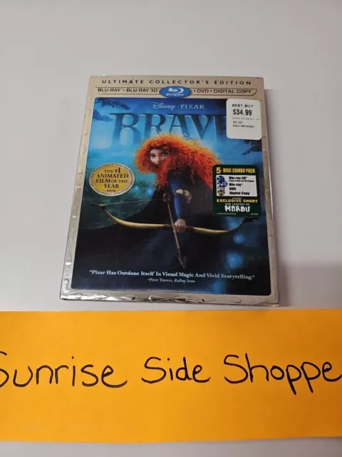 Brave Collectors Edition (3D+Blu-ray+DVD, 2012) Pixar lenticular Slipcover