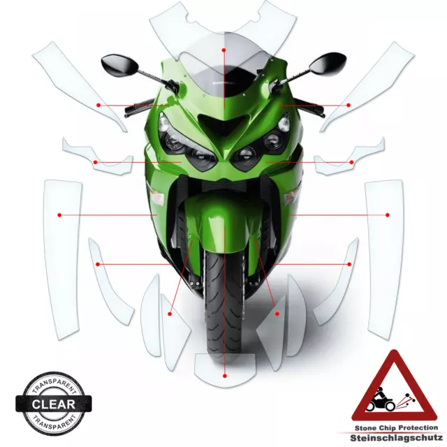 Lackschutzfolie passend für Kawasaki ZZR1400 / ZX14R 2012-2019 klar