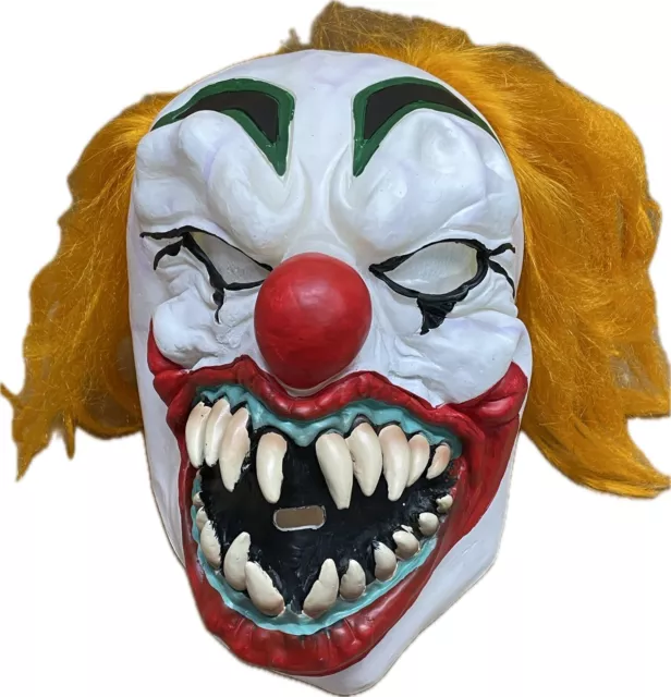 VTG EVIL KILLER Clown Full Face Head Rubber Mask Horror Scary Costume ...