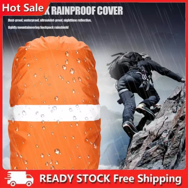 Hi-Visibility Backpack Rain Cover Waterproof with Reflective Strip (Orange)