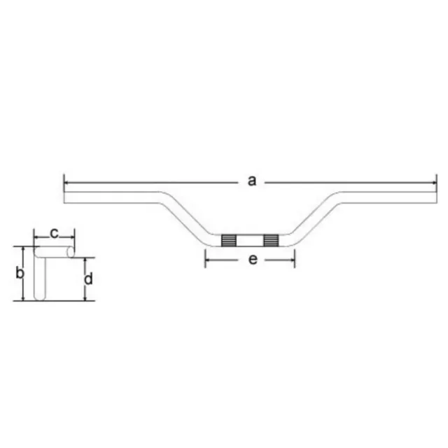 TRW Stahl Lenker schwarz Speedfighter MCL124SS 22mm Länge 860mm mit ABE 3