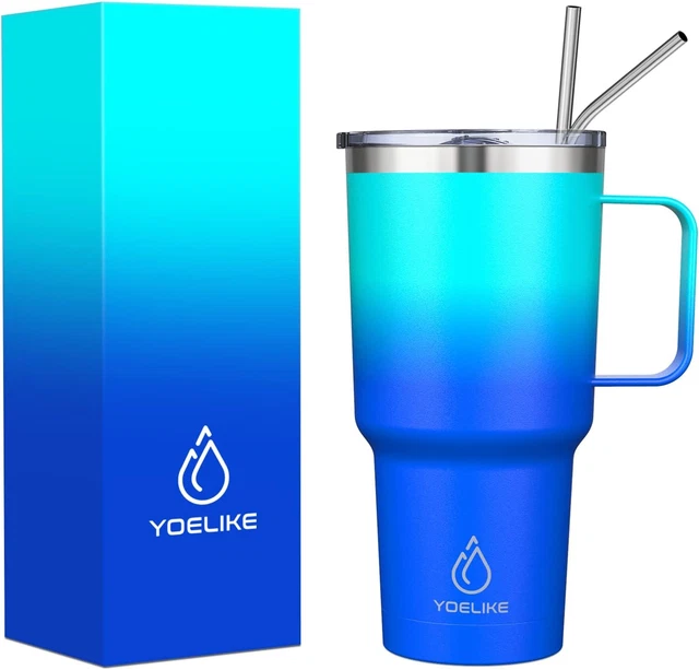32OZ Tumbler with Handle, Stainless Steel Vacuum Insulated Coffee Mug Cup for Tr