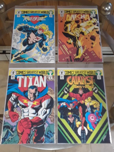 Comics Greatest World Week 1-4 ('93 Dark Horse) Rebel / Mecha / Titan / Catalyst