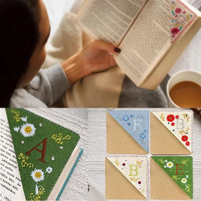 Bookmarks for Book Lovers Hand Embroidered Corner Bookmark Felt Corner Bookmark