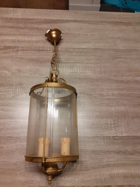 Lustre Style Liberty 3 Lumières – Laiton, Ampoules E14, Olive, Elica