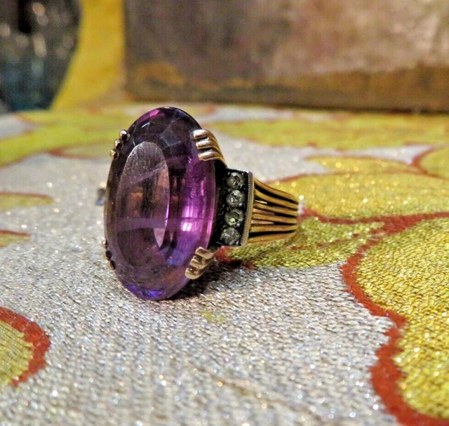 Bague Vintage En Or 18 Carats Avec Brillants - Ancienne, Pièce Unique - Occasion