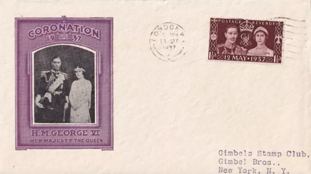 Lovely Illustrated 1937 Coronation FDC